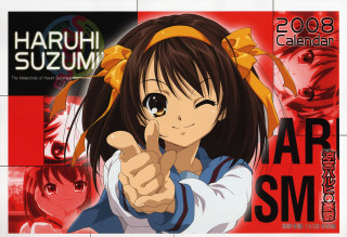 Girl pointing red background multiple - a poster free wallpaper