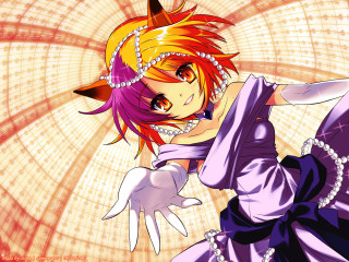 Anime cat ears purple dress 2 - a cat ear free wallpaper