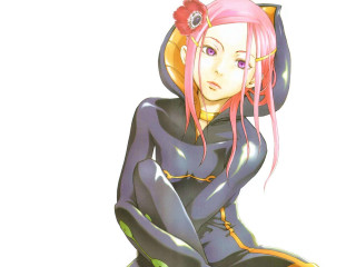 Pink hair woman stool flower - a stool free wallpaper