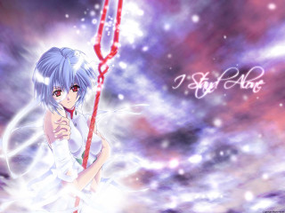 Bluehair girl redpole purplesky stars - blue hair holding free wallpaper