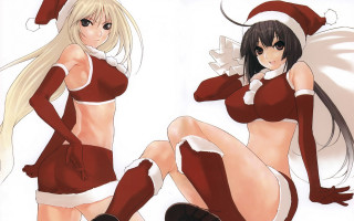 Santa girl christmas reindeer fur - a santa hat free wallpaper