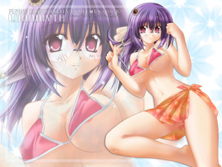 Anime girls bikinis clock eizan - a picture together free wallpaper