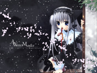 Anime girl long hair white 7 - gothic free wallpaper for desktop