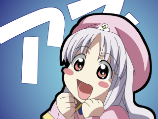 Pink hat blue background nyan - lineart free wallpaper