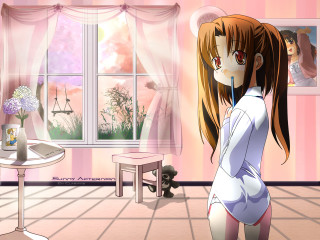 Girl room table window woman - eizan kikukawa free wallpaper