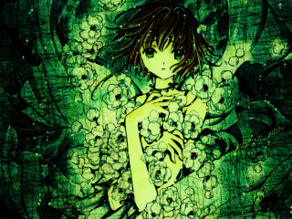 Girl green dress forest flower - a green dress free wallpaper