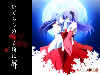 Anime ghostly moonlit snowy hakama - poster art free wallpaper for desktop