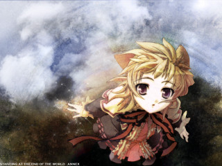 Blonde anime girl clouds milkyway - the cloud free wallpaper