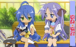 Anime girls icecream reading bench - a book together free wallpaper