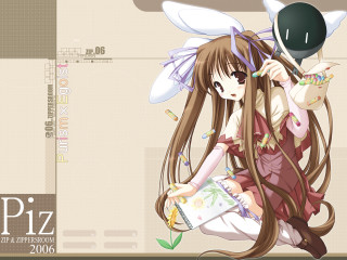 Girl longhair book balloon clock - long hair holding free wallpaper