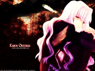 Anime white haired purple dress - a anime character free wallpaper