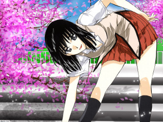 Woman pink flower street manga - a street free wallpaper