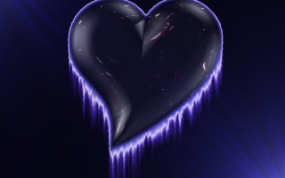 Heart shaped blue background dripping - object free wallpaper