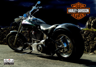 Motorcycle parked road mountain range 3 - a dark sky in the background free wallpaper