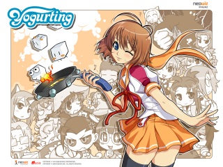 Girl dress fryingpan cartoon background - a girl in a dress holding free wallpaper