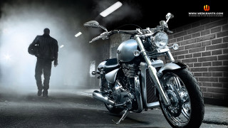 Man walking motorcycle parking lot - david gilmour blythe free wallpaper