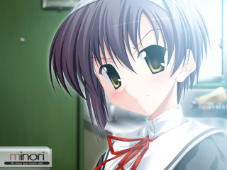 Anime girl green background school - a tie free wallpaper