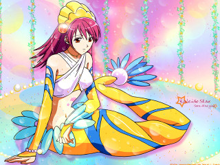 Cartoon girl mermaid orange red - outfit free wallpaper