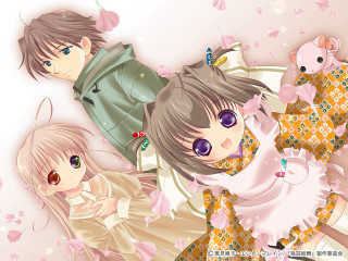 Anime group flower butterfly siblings - a group of anime characters free wallpaper