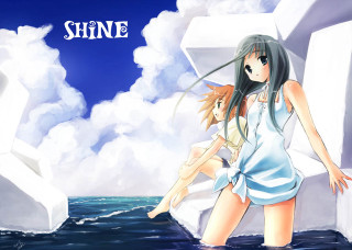Girl water dress beach sky - a blue sky free wallpaper