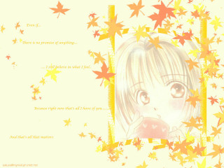 Autumn stars girl leaves manga - a book free wallpaper