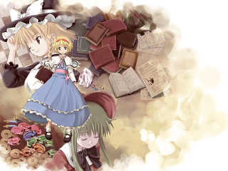 Anime couple books chocolate magic - magic realism free wallpaper for desktop