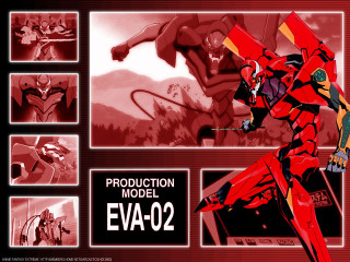 Eva02 robot action glowing mecha - precisionism free wallpaper