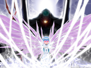 Angel wings blue hair glowing - mecha free wallpaper