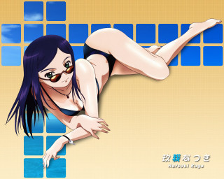Woman bikini lying tiled wall - background free wallpaper