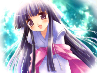 Girl purple dress starry background 2 - a pink ribbon free wallpaper