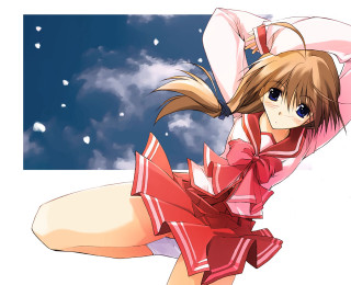Girl bow dress sky snow - cloud and snow free wallpaper