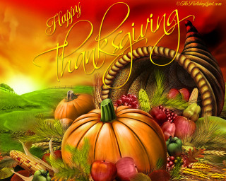 Thanksgiving turkey cornucopia red sky - a red sky in the background free wallpaper