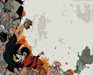 Cartoon man gun blood poster - a cartoon of a man holding free wallpaper