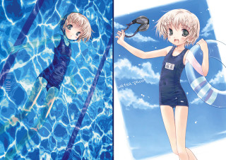 Girl swimwear lifepreserver beach planet - hint of yayoi kasuma free wallpaper