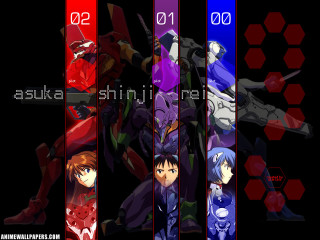 Anime characters poster netart eva - red free wallpaper for desktop