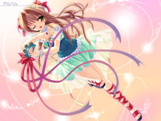 Girl candycane flying rayonism portrait - the wind free wallpaper