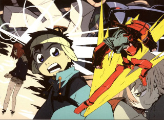 Anime group stand crowd blonde - a crowd of people free wallpaper