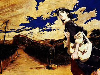 Woman walking dirtroad bag train - a bag free wallpaper