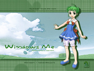 Girl blue dress green background 2 - net art free wallpaper
