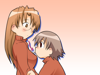 Anime couple blush giantess gradient - optical free wallpaper