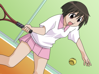 Ayako rokkaku tennis illustration girl - a court free wallpaper