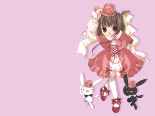Girl pink dress rabbit anime - a pink dress free wallpaper