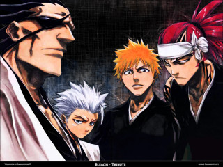 Anime group diverse haircolors characters - same free wallpaper