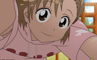 Girl browneyes pinkshirt window sill - a pink shirt free wallpaper