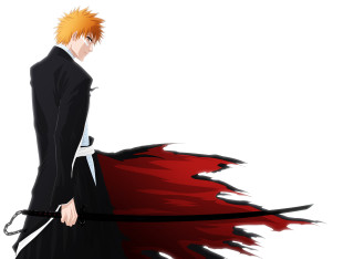 Black suit red cape sword - a manga drawing free wallpaper for desktop