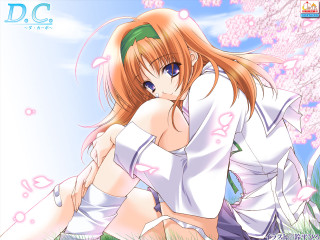Girl white shirt green headband 2 - sots art free wallpaper