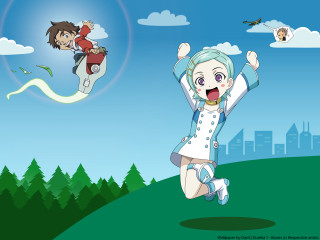 Girl jumping city anime aqua - sots art free wallpaper