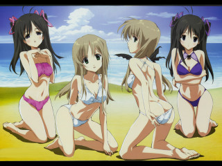 Three girls beach bikinis sky - three girl free wallpaper