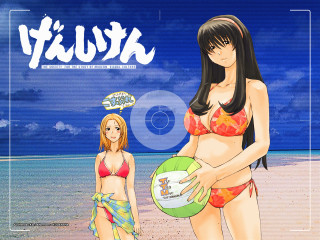 Beach volleyball girls bikinis sky - a woman in a bikini holding free wallpaper
