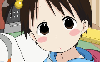 Girl blue shirt yellow necklace - awataguchi takamitsu free wallpaper